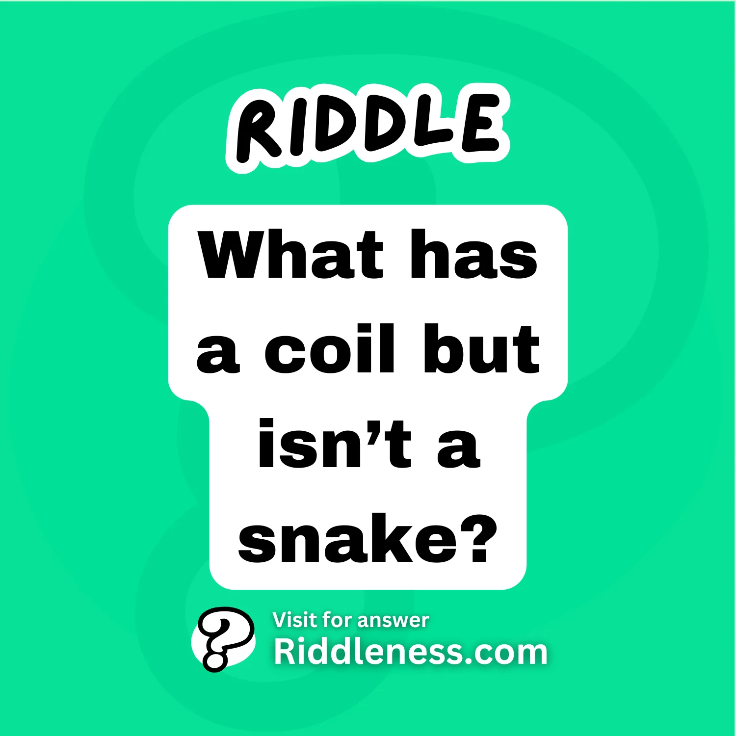 What has a coil but isn’t a snake